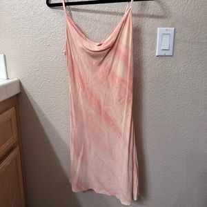 Peach scoop neck slip dress